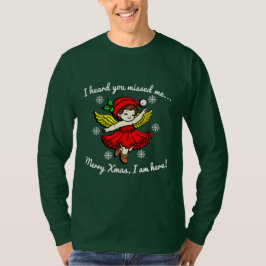Camiseta Feliz Navidad estoy aquí con manga larga