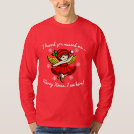 Camiseta Feliz Navidad estoy aquí con manga larga