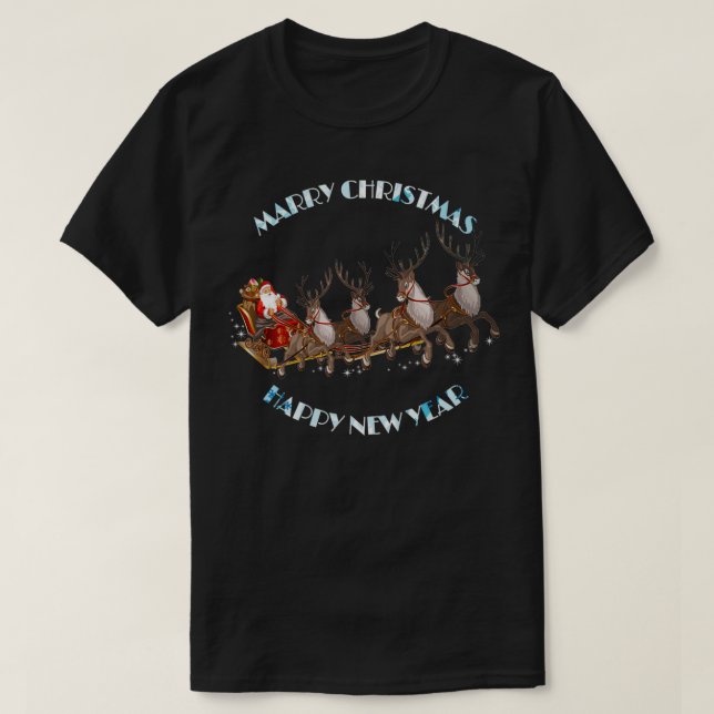 Camiseta Feliz Navidad Feliz Año Nuevo 9 (Diseño del anverso)
