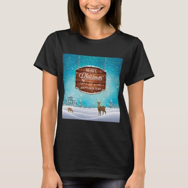 Camiseta Feliz Navidad Feliz Año Nuevo venado (Anverso)