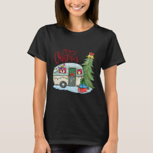 Camiseta Feliz Navidad Feliz Camper Fun Camping Vida Fami