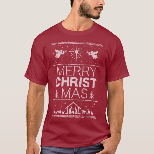 Camiseta Feliz Navidad Feliz Cristo cristiano (Anverso)