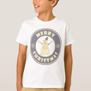 Camiseta Feliz Navidad feliz estilo de café famoso de nieve