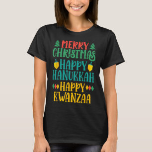 Camiseta Feliz Navidad Feliz Hanukkah Feliz Kwanzaa 16
