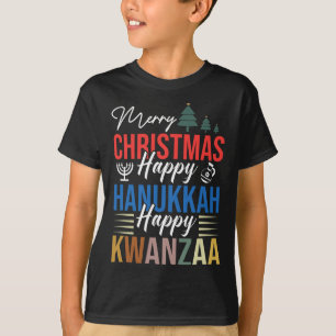 Camiseta Feliz Navidad Feliz Hanukkah Feliz Kwanzaa 3