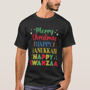 Camiseta Feliz Navidad Feliz Hanukkah Feliz Kwanzaa 9