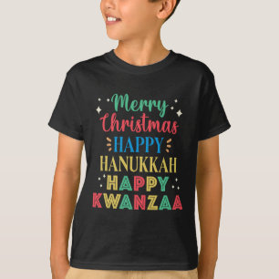 Camiseta Feliz Navidad Feliz Hanukkah Feliz Kwanzaa 9