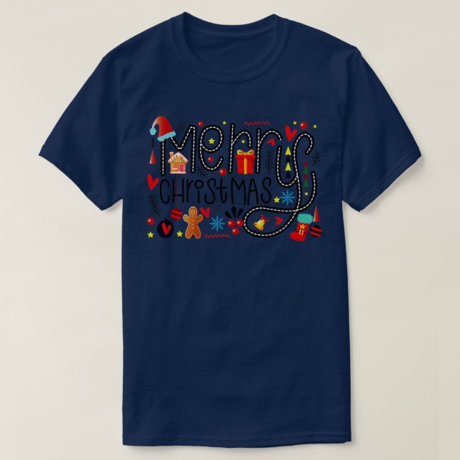 Camiseta Feliz Navidad Feliz Navidad Feliz Navidad (Diseño del anverso)