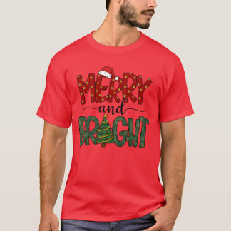 Camiseta Feliz Navidad Feliz y brillantes Navidades mujeres