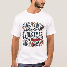 Camiseta Feliz Navidad Festiva y Cordial Familia