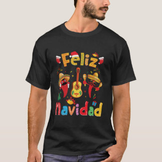 Camiseta Feliz Navidad Fiesta Mexicana Guitarra Pimienta Pi