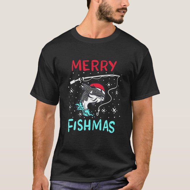 Camiseta Feliz Navidad Fishmas Graciosos Pescadores de Catf (Anverso)