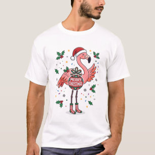 Camiseta Feliz Navidad Flamenco Rosa Fiesta
