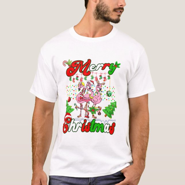 Camiseta Feliz Navidad Flamingo Lindo (Anverso)