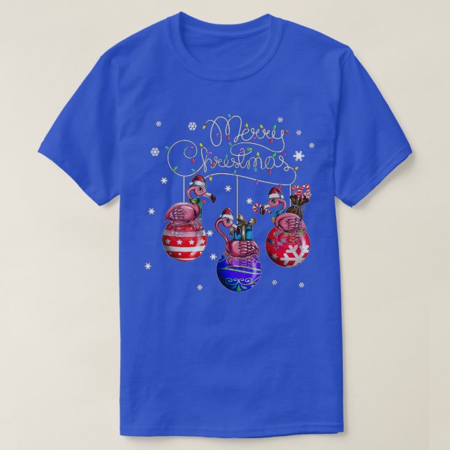 Camiseta Feliz Navidad Flamingo Navidades Ball Motif Chris (Diseño del anverso)