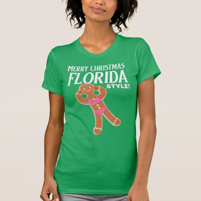 Camiseta Feliz Navidad FLORIDA ESTILO Gingerbread Bikini  (Anverso)