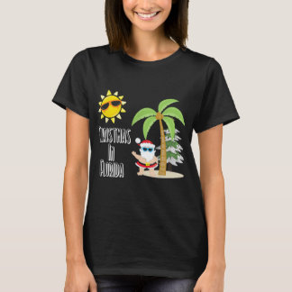 Camiseta Feliz Navidad Florida Estilo Santa Summer Beach