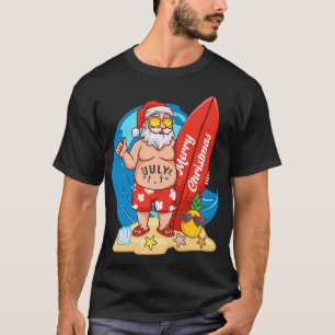 Camiseta Feliz Navidad Funny Santa Surfer Summer Christma