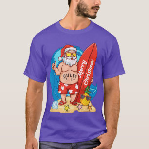 Camiseta Feliz Navidad Funny Santa Surfer Summer Christma