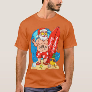 Camiseta Feliz Navidad Funny Santa Surfer Summer Christma