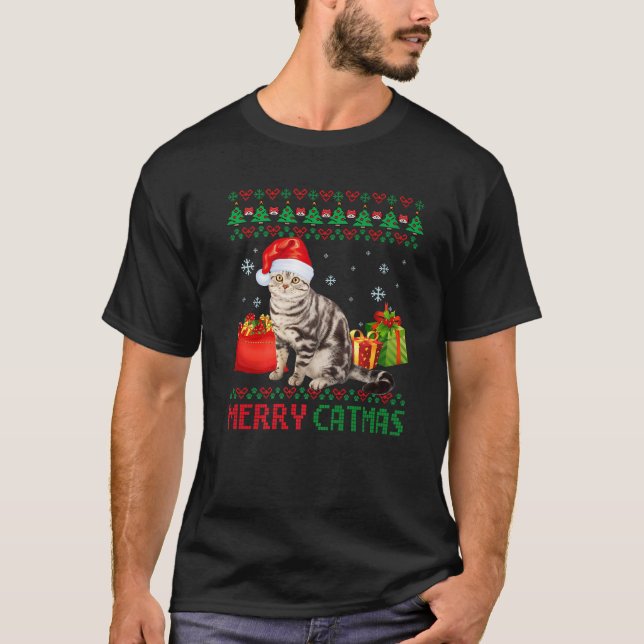 Camiseta Feliz Navidad Gato Feo Navidades Shorthair en Esta (Anverso)