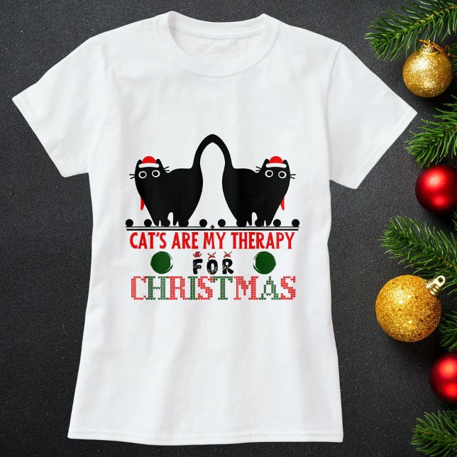 Camiseta Feliz Navidad Gato Gracioso Cute Personaliza la Na (Subido por el creador)
