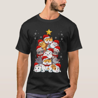 Camiseta Feliz Navidad Gato Kitten Tree Pet Lover Xmas Par