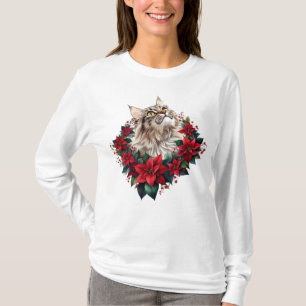 Camiseta Feliz Navidad gato Maine Coon 