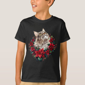 Camiseta Feliz Navidad gato Maine Coon