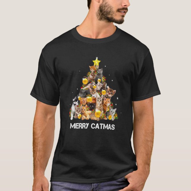 Camiseta Feliz Navidad, gato, papá, gato, gato, papá, gatos (Anverso)