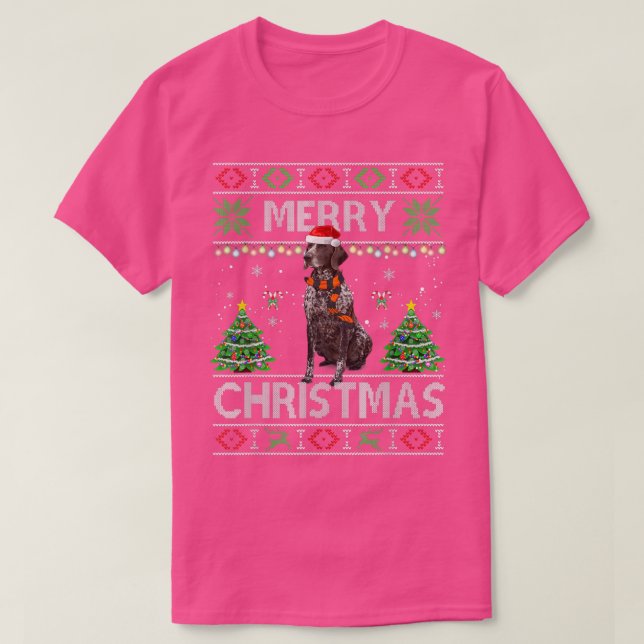 Camiseta Feliz Navidad German Shorthal Pointer Ugly Sw (Diseño del anverso)