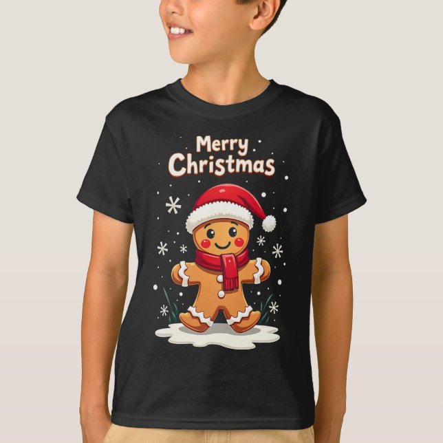 Camiseta Feliz Navidad Gingerbread Cookie Baking Chicas Fu (Anverso)