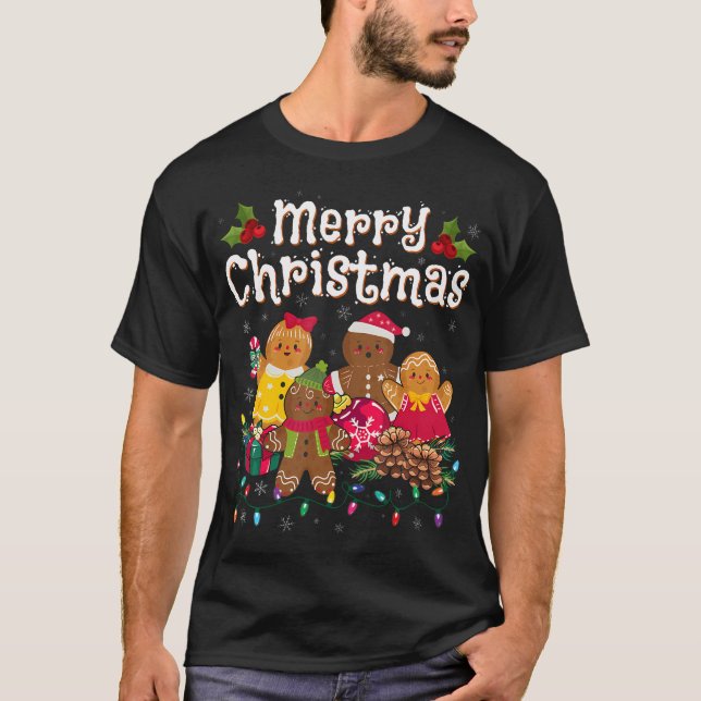 Camiseta Feliz Navidad Gingerbread Cookies Hombres Mujeres (Anverso)