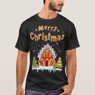 Camiseta Feliz Navidad Gingerbread House Baking Candy