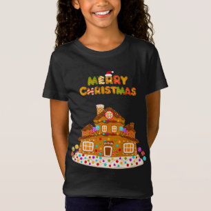 Camiseta Feliz Navidad Gingerbread House Baking Candy Can