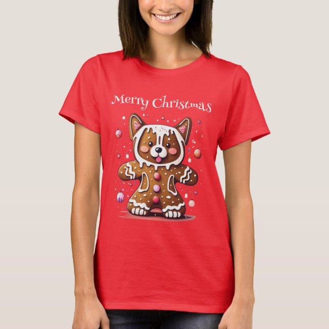 Camiseta Feliz Navidad Gingerbread Husky (Anverso)