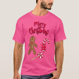 Camiseta Feliz Navidad Gingerbread man Bakery Candy cane