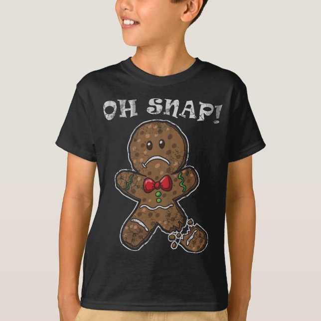 Camiseta Feliz Navidad Gingerbread Man Oh Snap (Anverso)