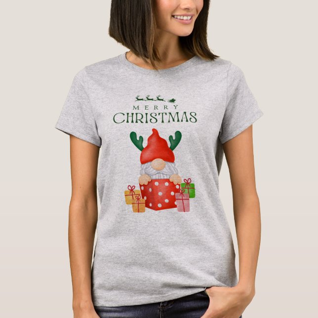 Camiseta Feliz Navidad Gnome Tee (Anverso)