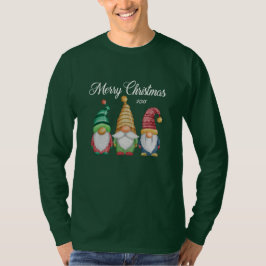 Camiseta Feliz Navidad Gnomes Green Long Sleeve