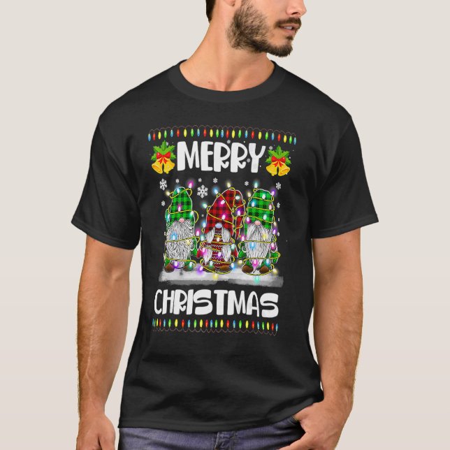 Camiseta Feliz Navidad Gnomes Navidad Familia coincidente d (Anverso)