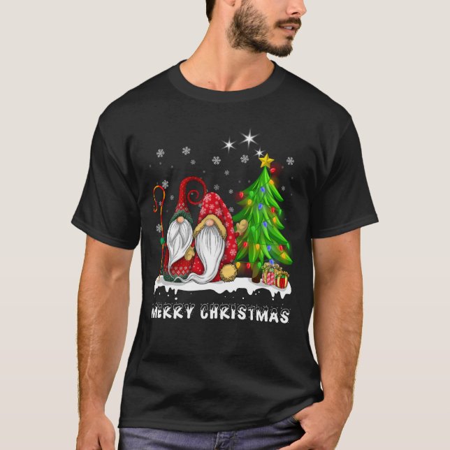 Camiseta Feliz Navidad Gnomes Navidad Familiares Hombres Mu (Anverso)