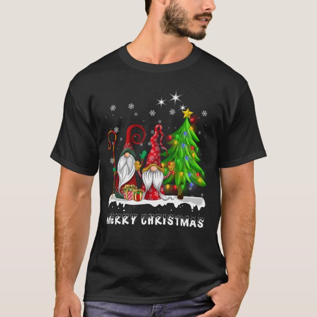 Camiseta Feliz Navidad Gnomes Navidad Familiares Hombres Mu (Anverso)
