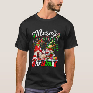 Camiseta Feliz Navidad Gnomes Vino Familia Vidrio Plaid Xma