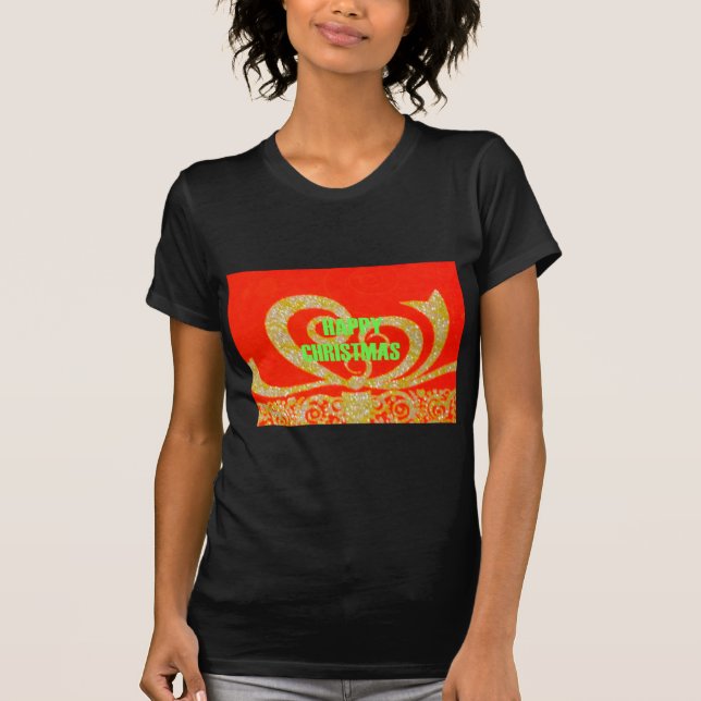 Camiseta Feliz Navidad Golden Red Snowflex.jpg (Anverso)