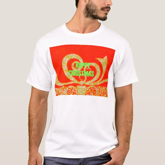 Camiseta Feliz Navidad Golden Red Snowflex.jpg (Anverso)
