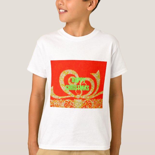 Camiseta Feliz Navidad Golden Red Snowflex.jpg (Anverso)