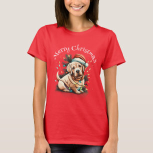 Camiseta Feliz Navidad Golden Retriever Puppy