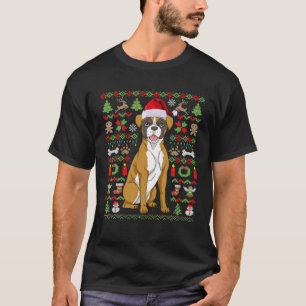 Camiseta Feliz Navidad Gracioso Boxer Perro Gracioso Navida