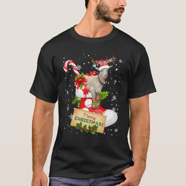 Camiseta Feliz Navidad Gracioso Santa Reindeer Gota En El P (Anverso)